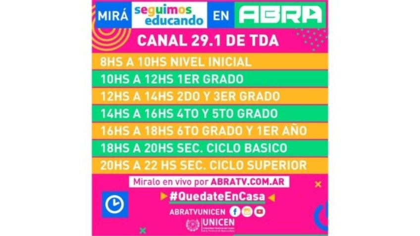 "Seguimos educando" en la pantalla de AbraTV